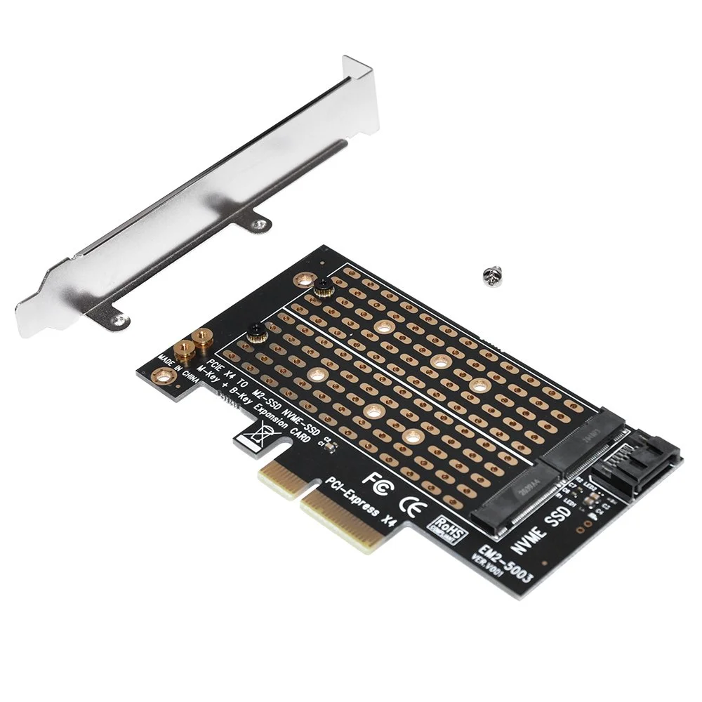 Makki Адаптер M2 SSD NVMe+SATA (M-key+B-key) to PCI Express 3.0 4x adapter - MAKKI-M2-PCIE-2X - image 6