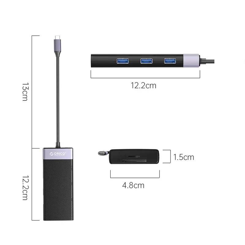 Orico докинг станция Type-C Docking Station Power Distribution 3.0 87W - HDMI, Type-C x 1, USB3.0 x 1, USB 2.0 x 2, LAN, SD, VGA, Audio - MDK-10P-BK - image 3