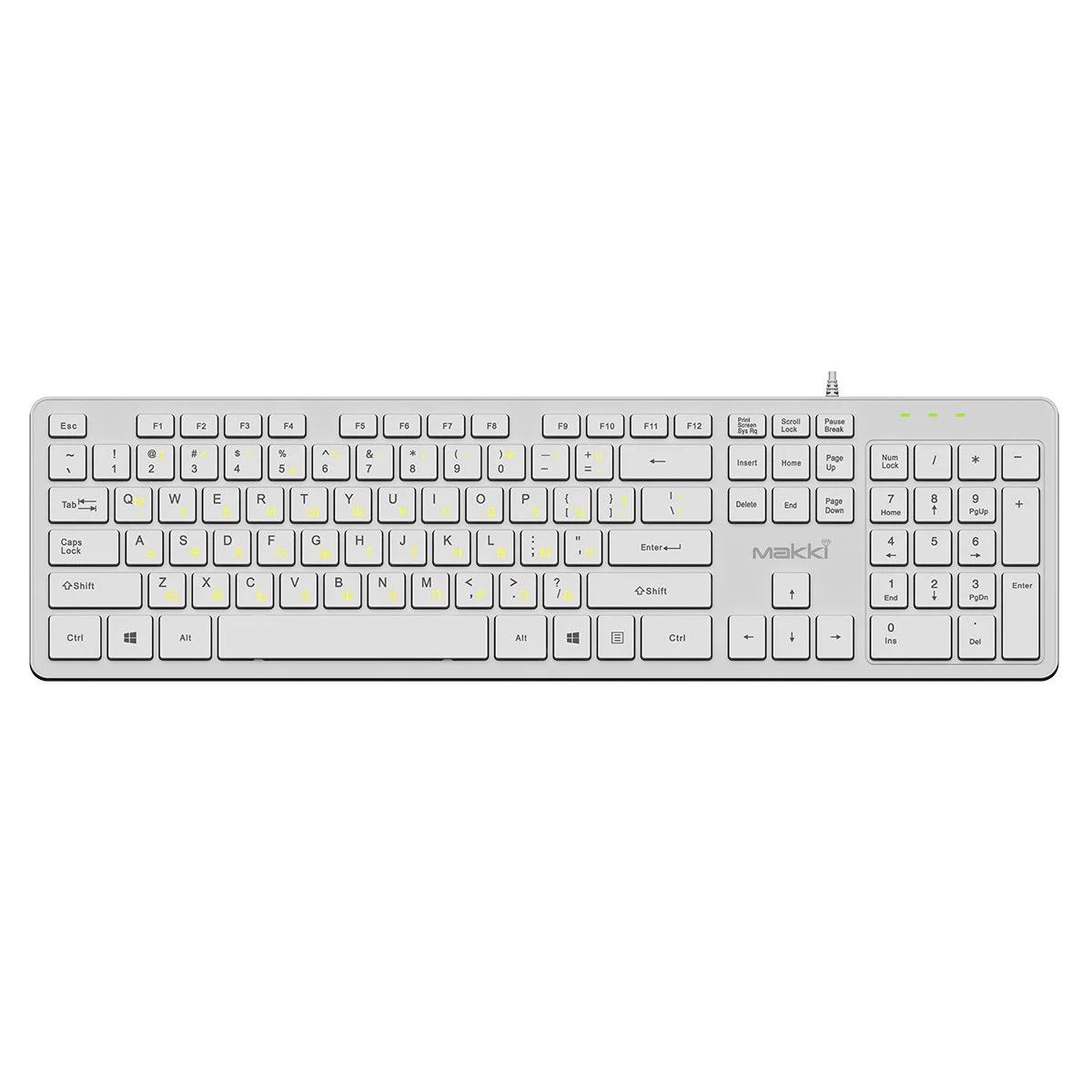 Makki нископрофилна кирилизирана клавиатура Keyboard USB BG - Low profile Chocolate - KB-C14 White - image 4