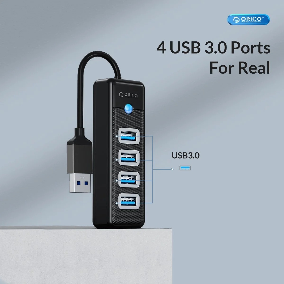 Orico хъб HUB USB3.0 4 port Black - PW4U-U3-015-BK - image 7