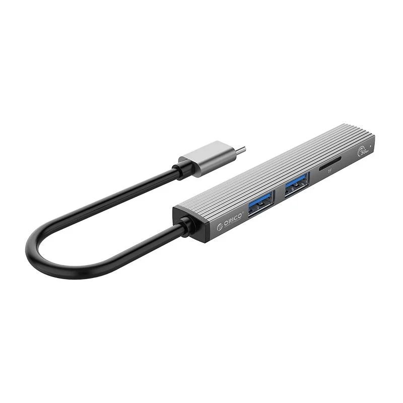 Orico хъб USB3.0/2.0 HUB 3 port + card reader TYPE C, Aluminum - AH-12F-GY - image 5