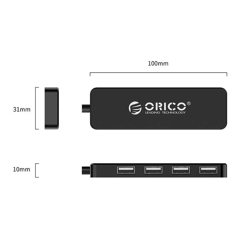 Orico хъб USB2.0 HUB 4 port Black - FL01-BK - image 4