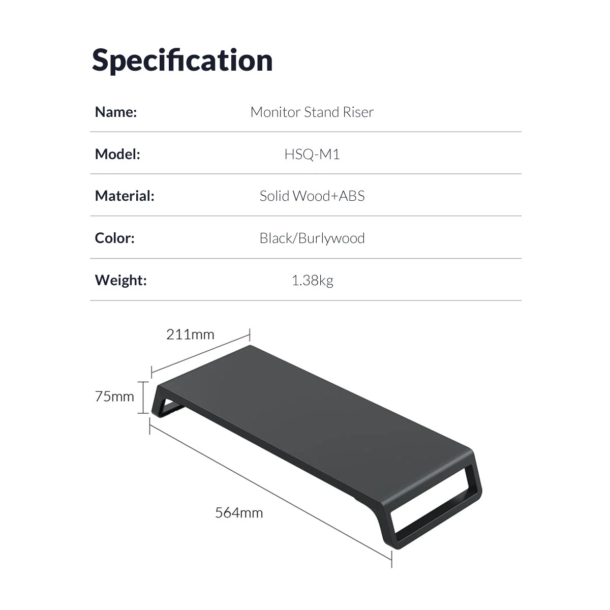 Orico Стойка за монитор Desk Monitor Stand - HSQ-M1-BK - image 14