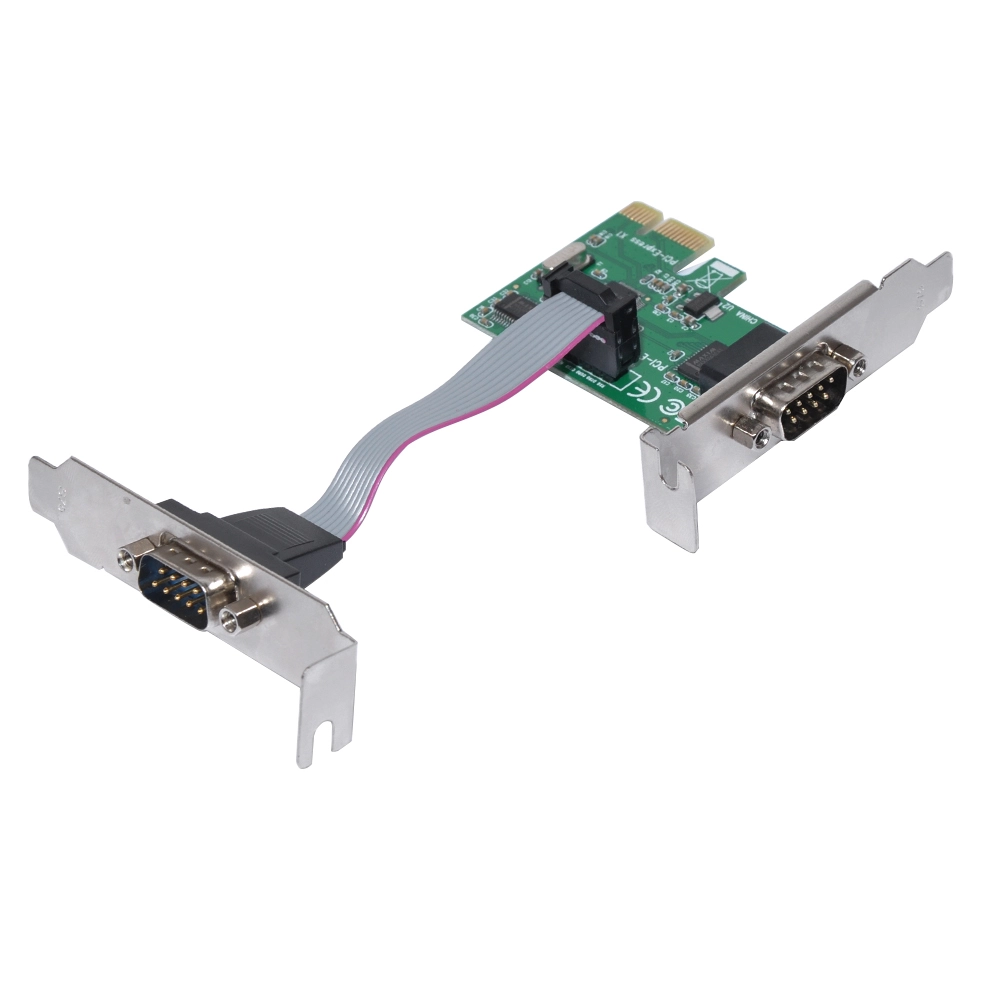 Makki нископрофилна карта Low Profile PCI-E card to 2 x Serial port - MAKKI-PCIE-SERIAL-LP - image 1