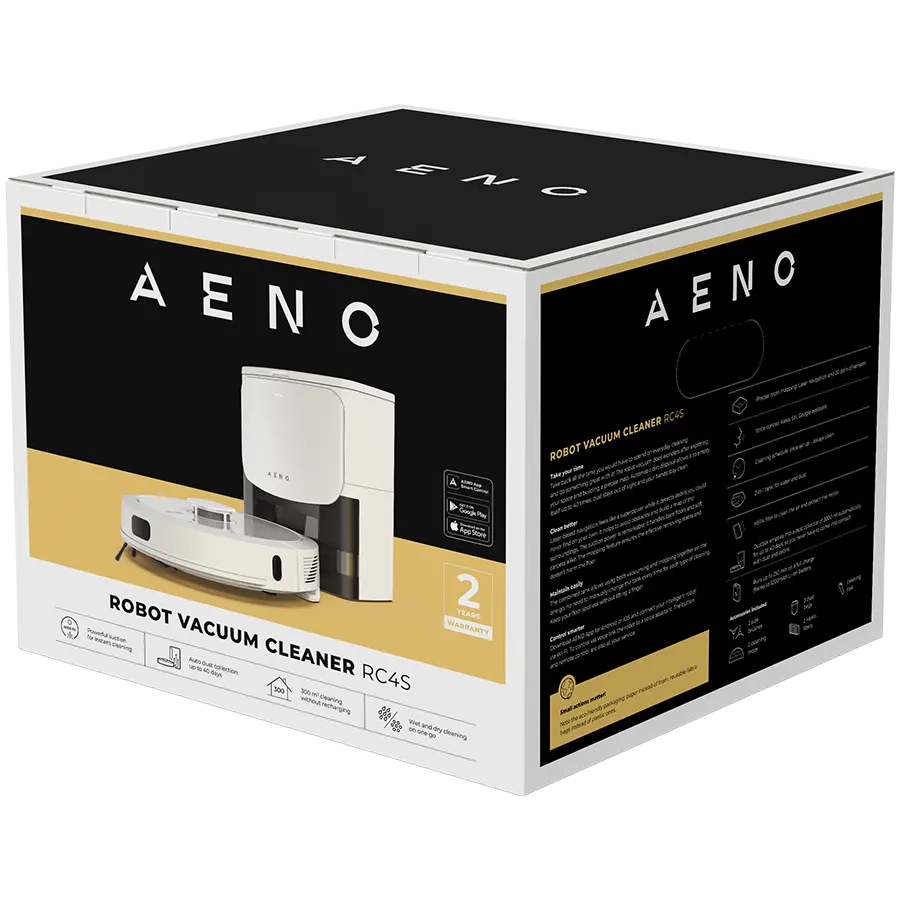 AENO Robot Vacuum Cleaner RC4S: wet & dry cleaning, smart control AENO App, HEPA filter, 2-in-1 tank - image 15