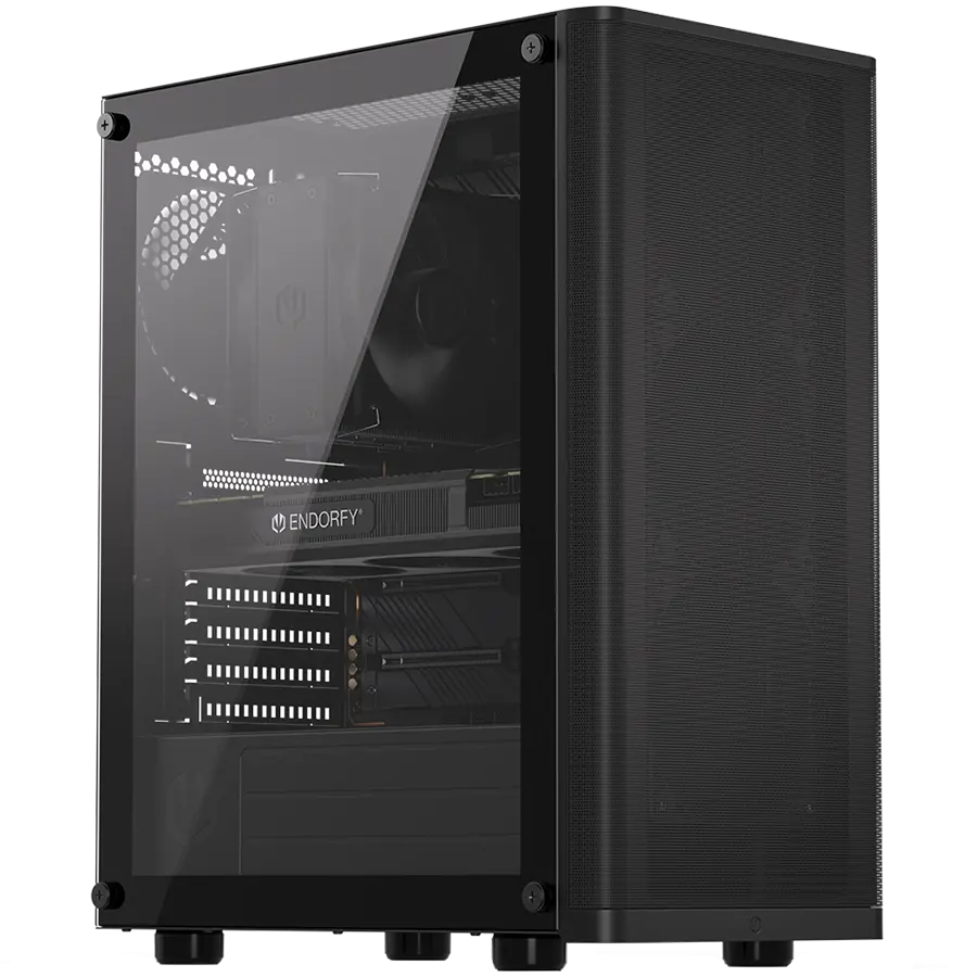 Endorfy Ventum 200 Air, Mid-Tower, ATX/mATX/mITX, 2x USB-A (3.1 GEN 1), 1x Audio/1x Mic, 4x STRATUS 120 PWM fans, Tempered Glass, Mesh Front Panel, 440×216×373mm, 3 Year Warranty