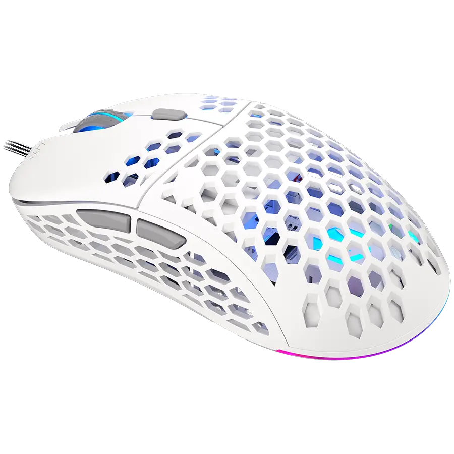 Endorfy LIX Plus Onyx White Gaming Mouse, PIXART PAW3370 Optical Gaming Sensor, 19000DPI, 59G Lightweight design, KAILH GM 8.0 Switches, 1.8M Paracord Cable, PTFE Skates, ARGB lights, 2 Year Warranty - image 2