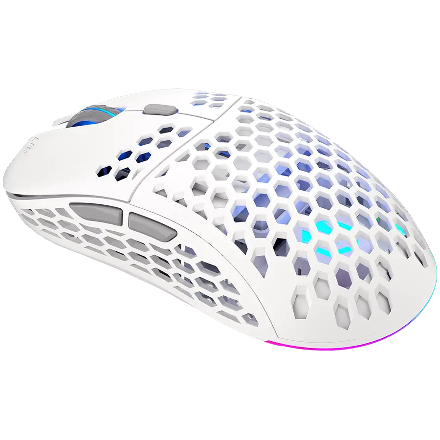 Endorfy LIX Plus Onyx White Wireless Gaming Mouse, PIXART PAW3370 Optical Gaming Sensor, 19000DPI, 69G Lightweight design, KAILH GM 8.0 Switches, 1.6M Paracord Cable, PTFE Skates, ARGB lights, 2 Year Warranty - image 1