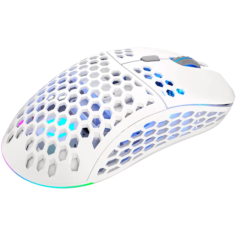 Endorfy LIX Plus Onyx White Wireless Gaming Mouse, PIXART PAW3370 Optical Gaming Sensor, 19000DPI, 69G Lightweight design, KAILH GM 8.0 Switches, 1.6M Paracord Cable, PTFE Skates, ARGB lights, 2 Year Warranty - image 2