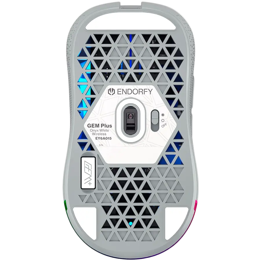 Endorfy GEM Plus Wireless Onyx White Gaming Mouse, PIXART PAW3395 Optical Gaming Sensor, 26000DPI, 74G Lightweight design, KAILH GM 8.0 Switches, 1.6M Paracord Cable, PTFE Skates, ARGB lights, 2 Year Warranty - image 4