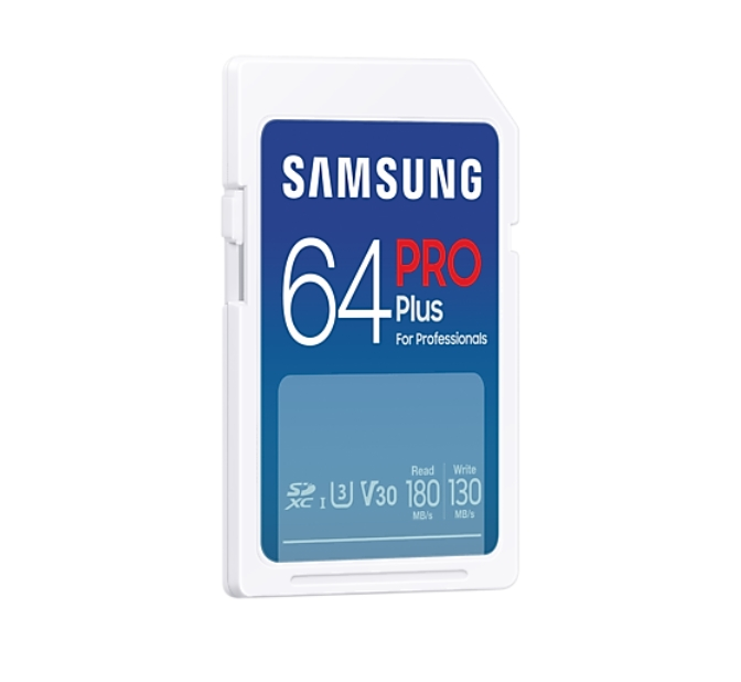 Памет, Samsung 64GB SD Card PRO Plus, UHS-I, Read 180MB/s - Write 130MB/s - image 1