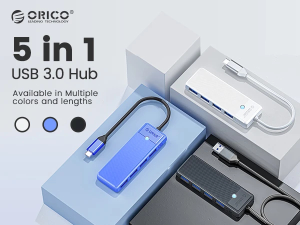 Orico хъб USB3.1 HUB Type-C - 3 x USB3.0, SD, TF - PAPW3AT-C3-015-BK - image 9