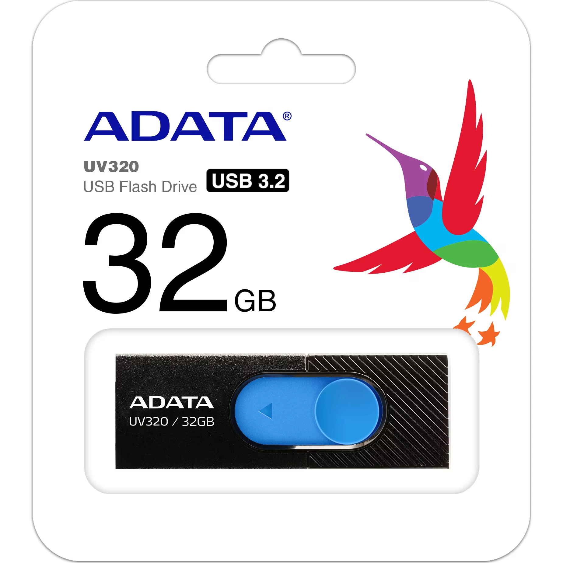 Памет, Adata 32GB UV320 USB 3.2 Gen1-Flash Drive Black