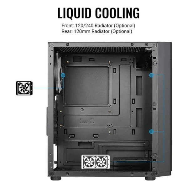 AeroCool кутия Case mATX - Hexform-G-BK-v2 - 3 fans included - image 12