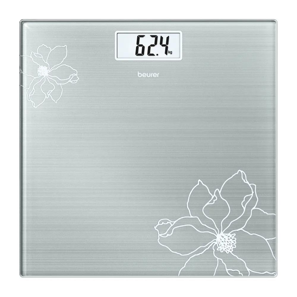 Везна, Beurer GS 10 Glass bathroom scale Gray; Automatic switch-off, overload indicator; 180 kg / 100 g - image 1