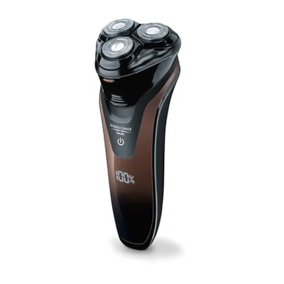 Машинка за бръснене, Beurer HR 8000 rotary shaver, 3 spring-loaded dual-ring shaver heads, additional 2-in-1 beard and sideburn styler, With integrated pop-up contour trimmer, LED display, water-resistant, quick-charge function, 60 minutes shaving time