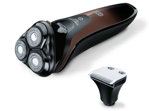 Машинка за бръснене, Beurer HR 8000 rotary shaver, 3 spring-loaded dual-ring shaver heads, additional 2-in-1 beard and sideburn styler, With integrated pop-up contour trimmer, LED display, water-resistant, quick-charge function, 60 minutes shaving time - image 1