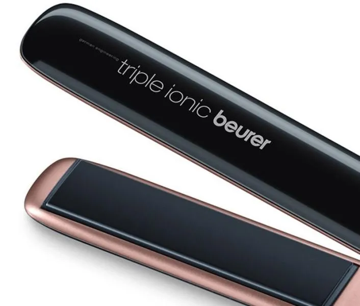 Преса, Beurer HS 80 Hair straightener,triple ionic function, Magic LED display-only during operation, titanium coating, 120-200 °,memory function,safety switch-off, plate locking system,heat-resistant storage bag - image 1