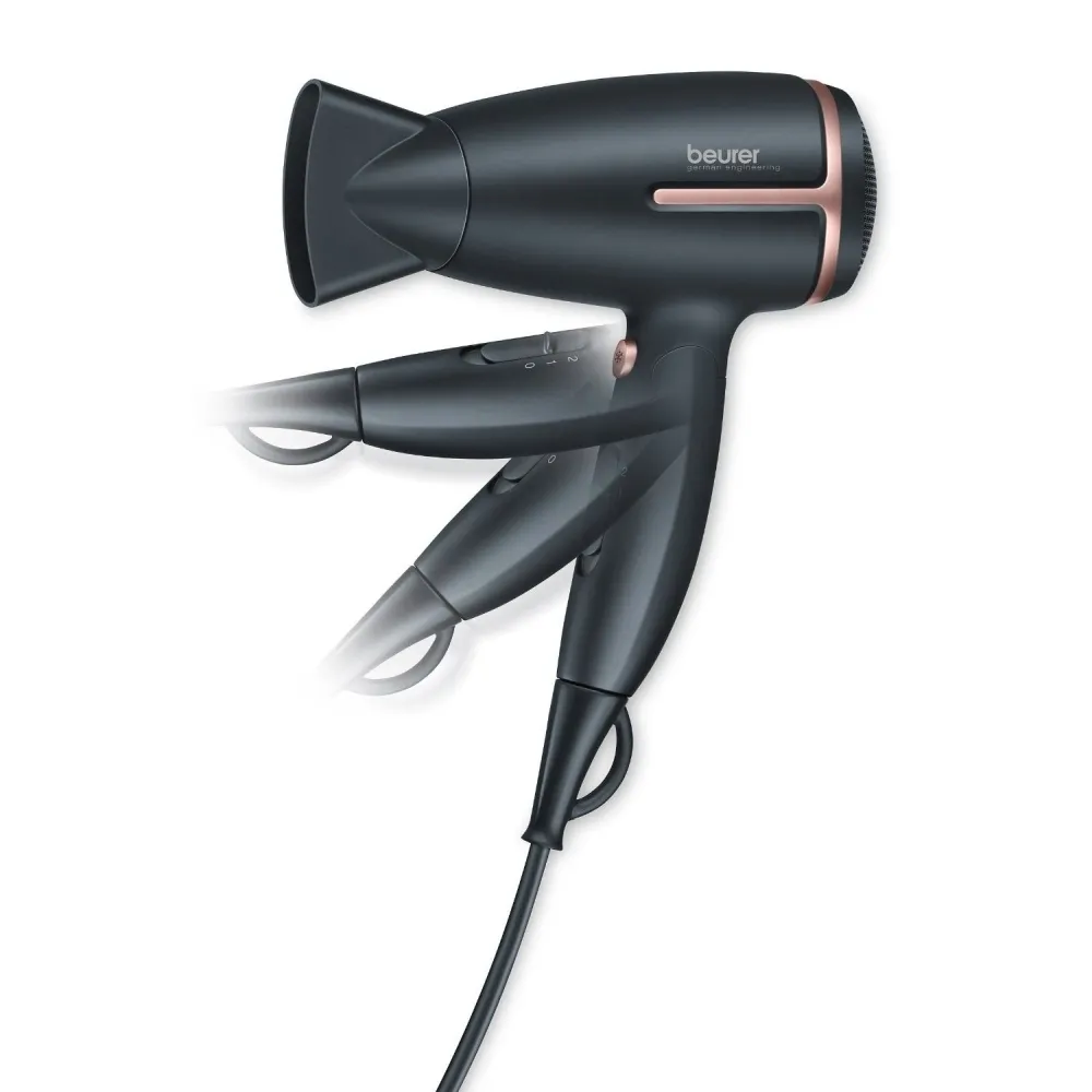 Сешоар, Beurer HC 25 Hair dryer, 1 600 W, ion function, folding handle, 2 heat settings, 2 blower settings, cold air, noozle, overheating protection  - image 1