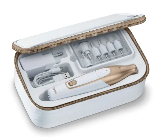 Комплект за маникюр/педикюр, Beurer MP 64 Manicure/pedicure set, 10 attachments, 3 speed levels, LED light,Lithium ion battery,Clockwise/anti-clockwise rotation,micro USB connection,storage case - image 1