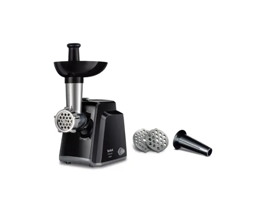 Месомелачка, Tefal NE105838, Meat grinder, 1400W, Capacity 1.7 kg/min, Reverse function, Chopping knife, 2 sausage accessories, Black