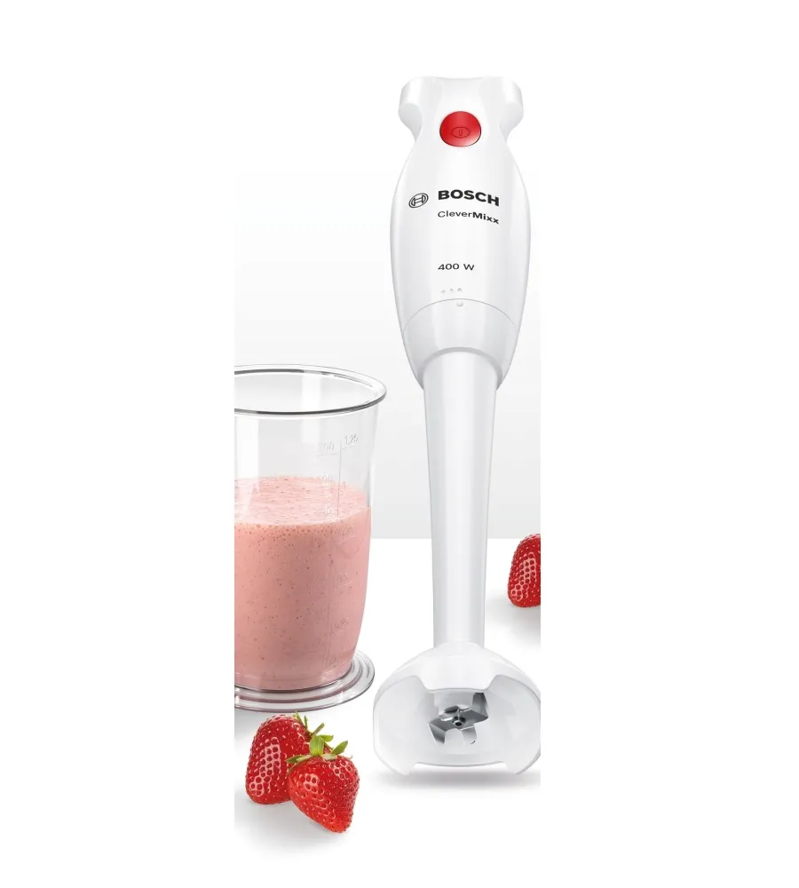 Пасатор, Bosch MSM14100, Blender, CleverMixx, 400 W, Included transparent jug, White, deep red - image 4