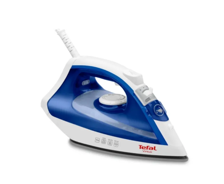 Ютия, Tefal FV1711E0, Virtuo white & velvet blue,1800W - 0-24g/min - shot 80g/min - PTFE soleplate - water tank 200 ml - cord length 1,9 m - anti drip function