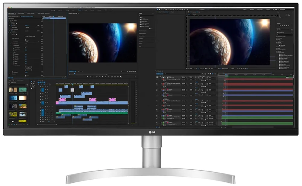 Монитор, LG 34WL850-W, 34" WQHD (3440 x 1440) Nano IPS Display, 5ms, 1ms Motion Blur Reduction, CR 1000:1, 350 cd/m2, 21:9, 3440x1440, HDR 10, DCI-P3 98%, FreeSync, HDR 400, USB 3.0Thunderbolt 3 , HDMI, DisplayPort, PBP, 7W x 2, Height / Tilt Adjustable Stand, Bl