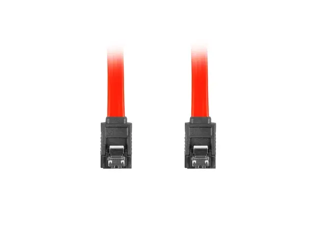Кабел, Lanberg SATA DATA II (3GB/S) F/F cable 50cm metal clips, red - image 1