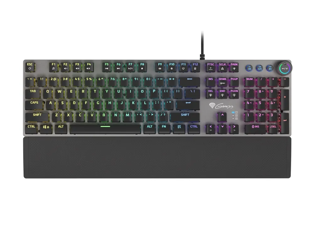 Клавиатура, Genesis Mechanical Gaming Keyboard Thor 401 RGB Backlight Brown Switch US Layout Software