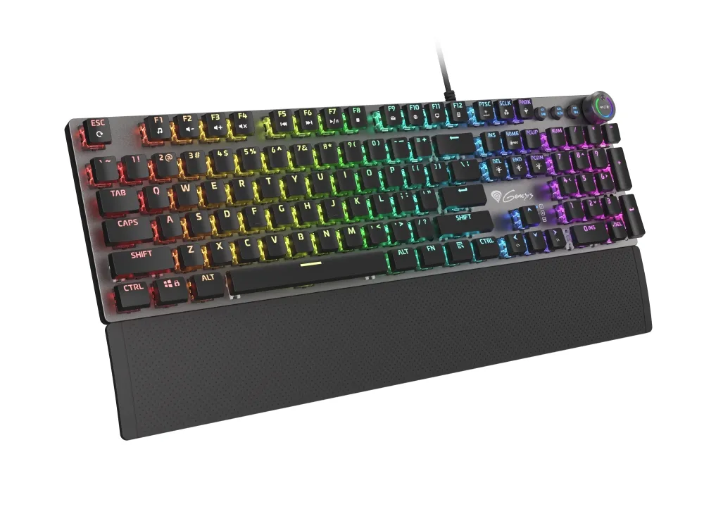Клавиатура, Genesis Mechanical Gaming Keyboard Thor 401 RGB Backlight Brown Switch US Layout Software - image 1