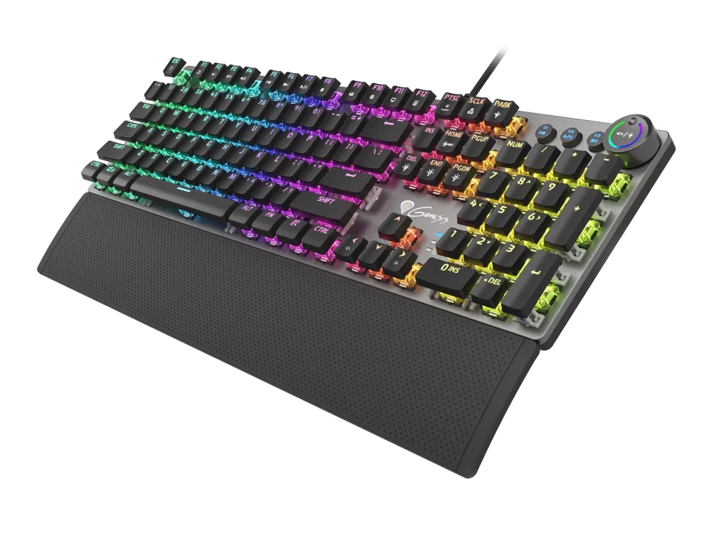 Клавиатура, Genesis Mechanical Gaming Keyboard Thor 401 RGB Backlight Brown Switch US Layout Software - image 3