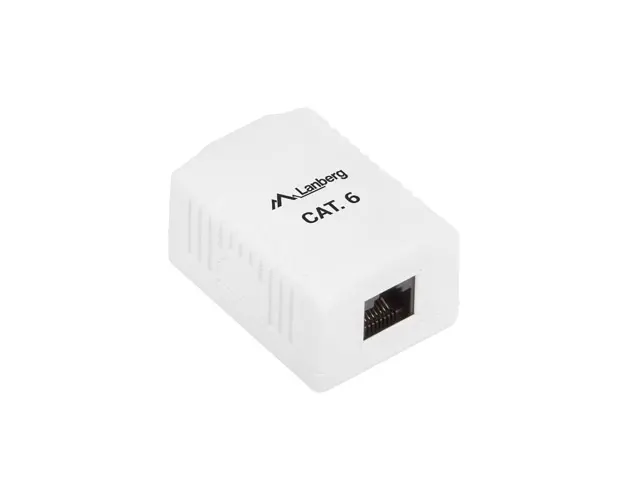 Конектор, Lanberg surface-mount box CAT.6 UTP UNshielded 1X RJ45, white - image 1
