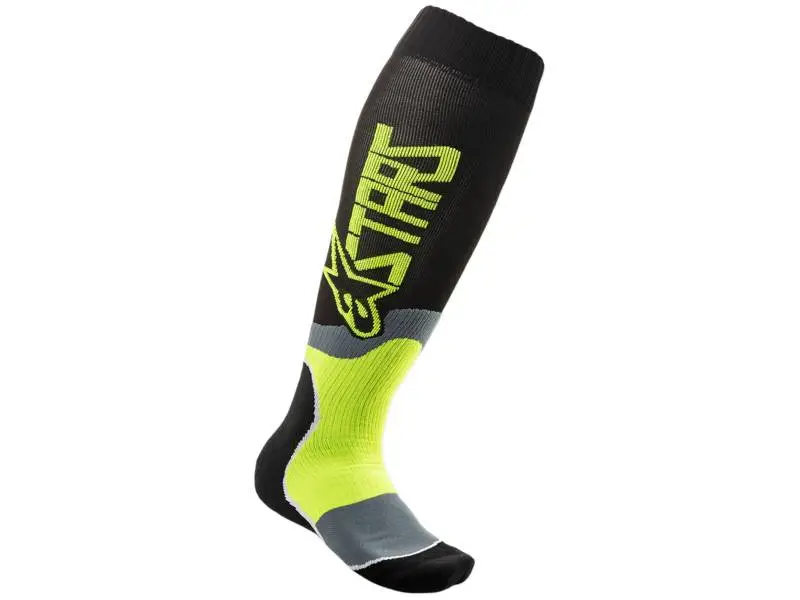 Чорапи MX PLUS-2 SOCKS BLACK/YELLOW FLUORESCENT ALPINESTARS