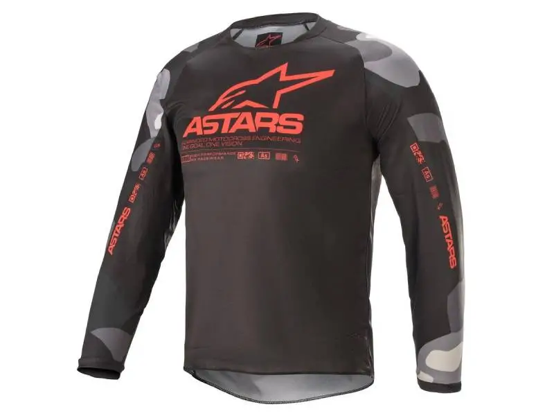 Детска блуза YOUTH RACER TACTICAL JERSEY GRAY CAMO RED FLUO ALPINESTARS