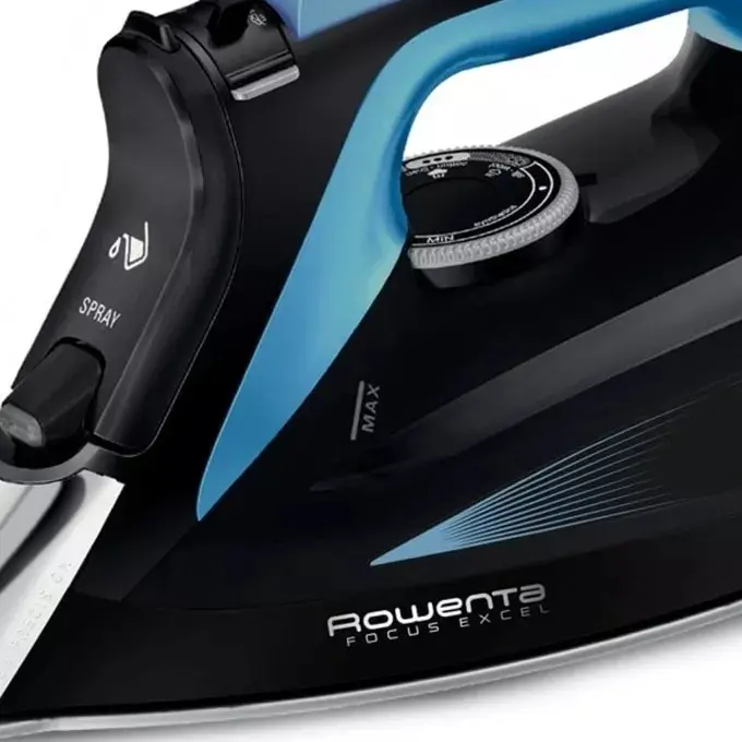 Ютия, Rowenta DW5310D1 Focus Excel, blue & black, 2700W, manual setting, 45g/min, steam output 45g/min, steam boost 180g/min, anti-drip, tank 300ml - image 2