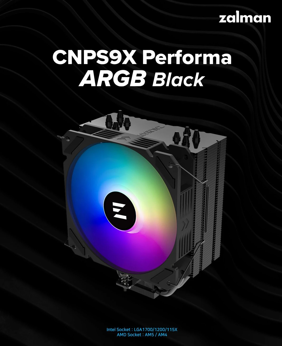Zalman охладител за процесор CPU Cooler CNPS9X PERFORMA ARGB BLACK - aRGB - LGA1700/AM5 - image 5