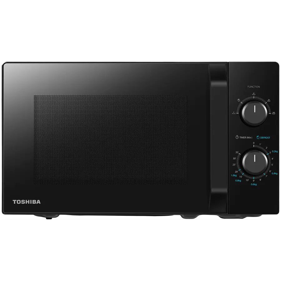 Microwave oven, volume 20L, mechanical control, 800W, 5 power levels, LED lighting, defrosting, cooking end signal, black - image 1