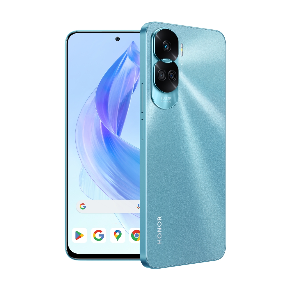 Мобилен телефон, Honor 90 Lite Cyan Lake, Cartier-N31E, 6.7" 90Hz LTPS LCD, 1800x2388, MediaTek Dimensity 6020 5G (2x2.2GHz+6x2.GHz), 8GB, 256GB, 100+5+2MP/16MP, 4500mAh, FPT, BT, USB Type-C,Android 13, Magic UI 7.1