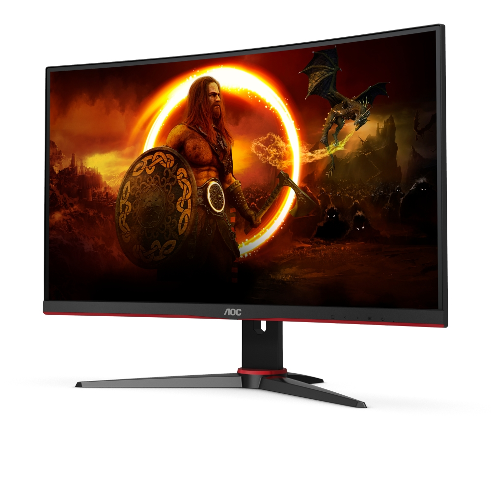 Монитор, AOC C27G2E/BK, 27" Curved 1500R VA WLED, 1920x1080@165Hz, 4ms GtG, 1ms MPRT, 250cd m/2, 4000:1, DCR 80M:1, Adaptive Sync, FlickerFree, Low Blue Light, Tilt, D-SUB, 2xHDMI, DP - image 1