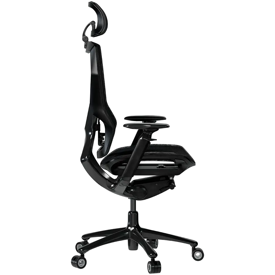LORGAR Grace 855, Gaming chair, Mesh material, aluminium frame, multiblock mechanism, 3D armrests, 5 Star aluminium base, Class-4 gas lift, 60mm PU casters, Black - image 2