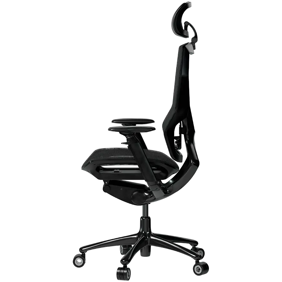 LORGAR Grace 855, Gaming chair, Mesh material, aluminium frame, multiblock mechanism, 3D armrests, 5 Star aluminium base, Class-4 gas lift, 60mm PU casters, Black - image 4