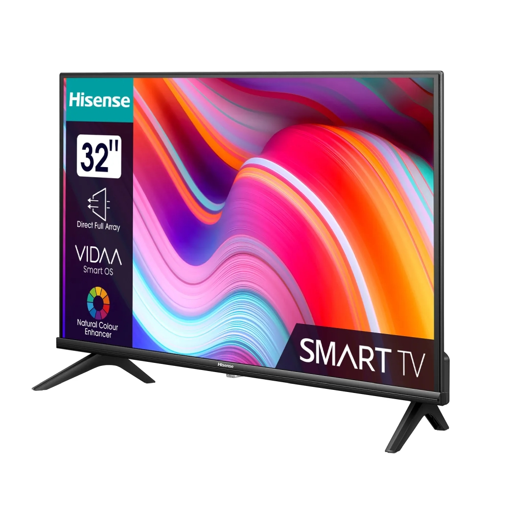 Телевизор, Hisense 32" A4K, HD 1366x768, DLED, HDR, HLG, Dolby Audio, DTS Virtual X, Smart TV, WiFi, WiFi Direct, BT, Anyview Cast, 2xHDMI, 2xUSB, LAN, CI+, DVB-T2/C/S2, Black - image 2