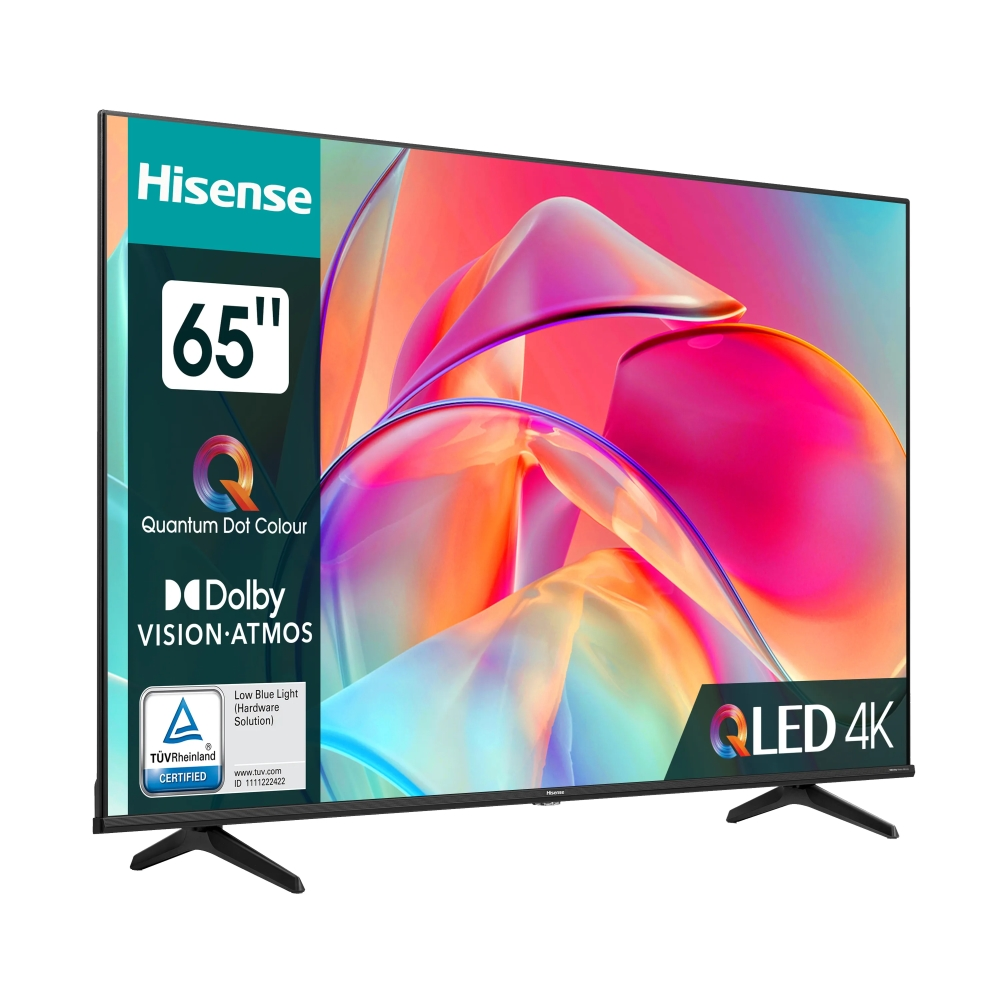 Телевизор, Hisense 65" E7KQ, 4K Ultra HD 3840x2160, QLED, Quantum Dot, HDR 10+, HLG, Dolby Vision, DTS Virtual X, Smart TV, WiFi 5GHz, WiFi Direct, BT, Anyview Cast, 3xHDMI, 2xUSB, LAN, CI+, DVB-T2/C/S2, Black - image 1