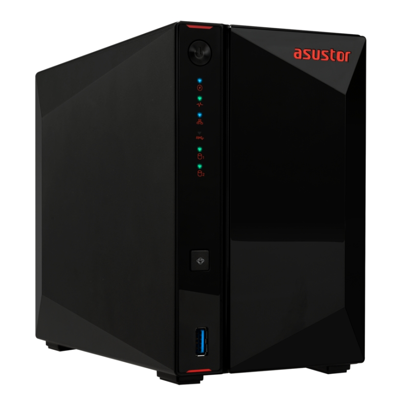 Мрежов сторидж, Asustor Nimbustor AS5402T, 2 Bay NAS, Quad-Core 2.0GHz CPU, Dual 2.5GbE Ports, 4GB SO-DIMM DDR4 (Max. 16GB), Four M.2 SSD Slots (Diskless), 3x USB 3.2 Gen 1 Type A, WOW (Wake on WAN), WOL, System Sleep Mode, AES-NI hardware encryption, Black - image 1