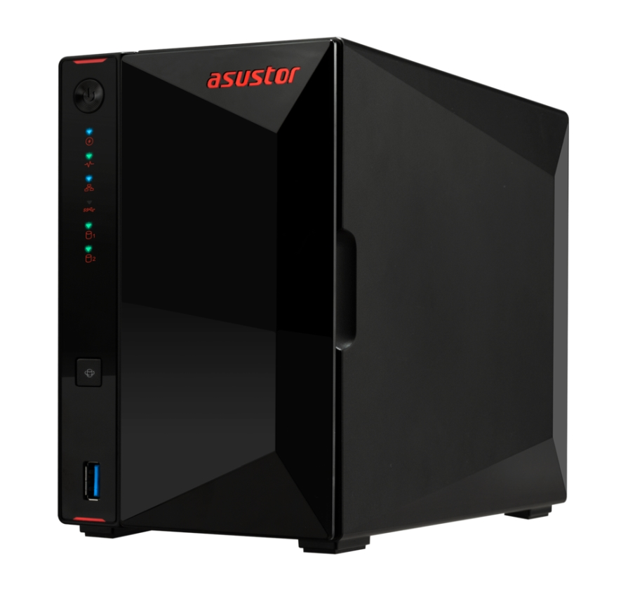 Мрежов сторидж, Asustor Nimbustor AS5402T, 2 Bay NAS, Quad-Core 2.0GHz CPU, Dual 2.5GbE Ports, 4GB SO-DIMM DDR4 (Max. 16GB), Four M.2 SSD Slots (Diskless), 3x USB 3.2 Gen 1 Type A, WOW (Wake on WAN), WOL, System Sleep Mode, AES-NI hardware encryption, Black - image 3