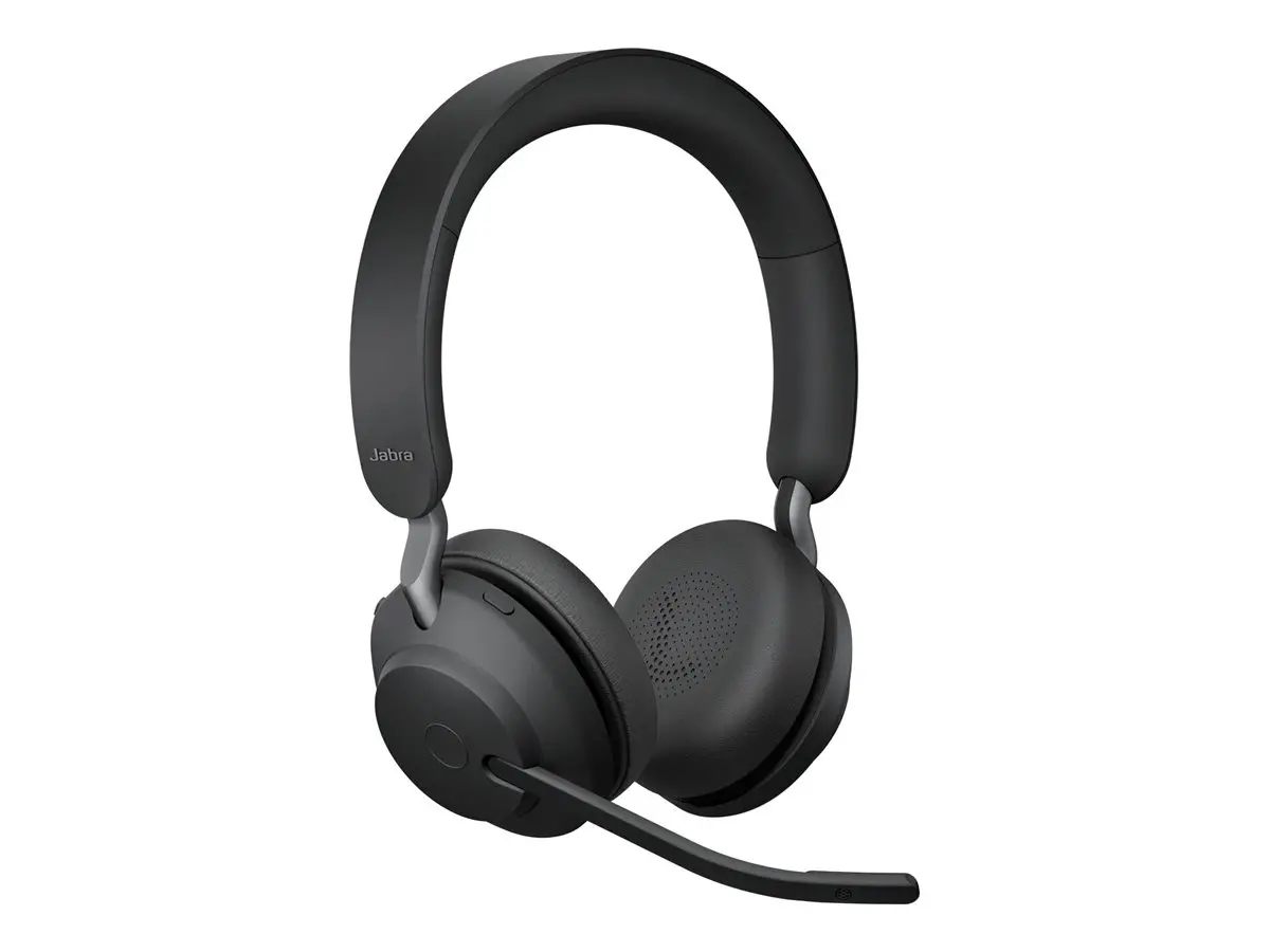 JABRA Evolve2 65 UC Stereo Headset on-ear Bluetooth wireless USB-A noise isolating black with charging stand - image 1