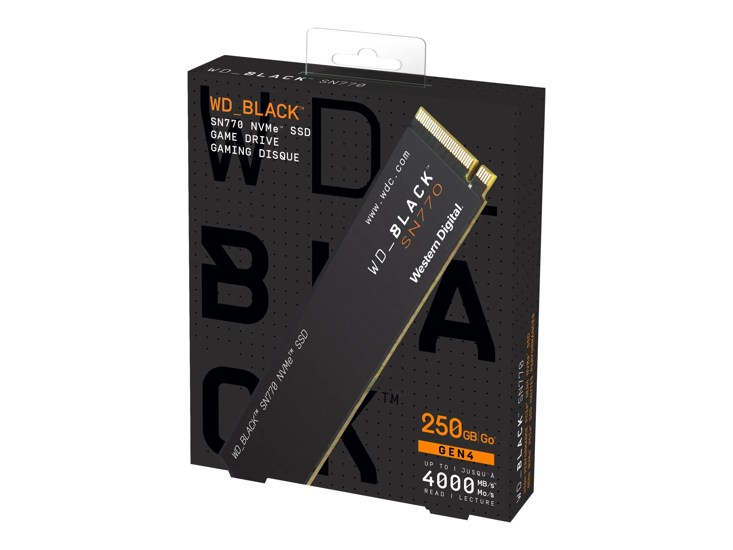 WD Black SSD SN770 NVMe 250GB PCIe Gen4 16GT/s M.2 2280 - image 1