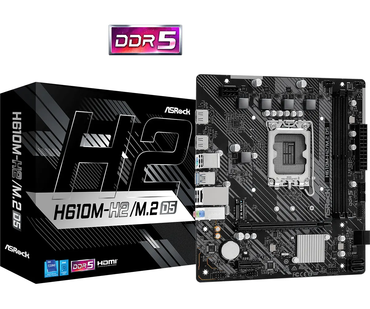 Дънна платка ASRock H610M-H2/M.2, DDR5, mATX - image 4