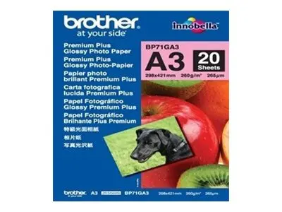 Хартия, Brother BP-71GA3 Innobella Premium Glossy Photo Paper (A3/20 sheets) - image 1